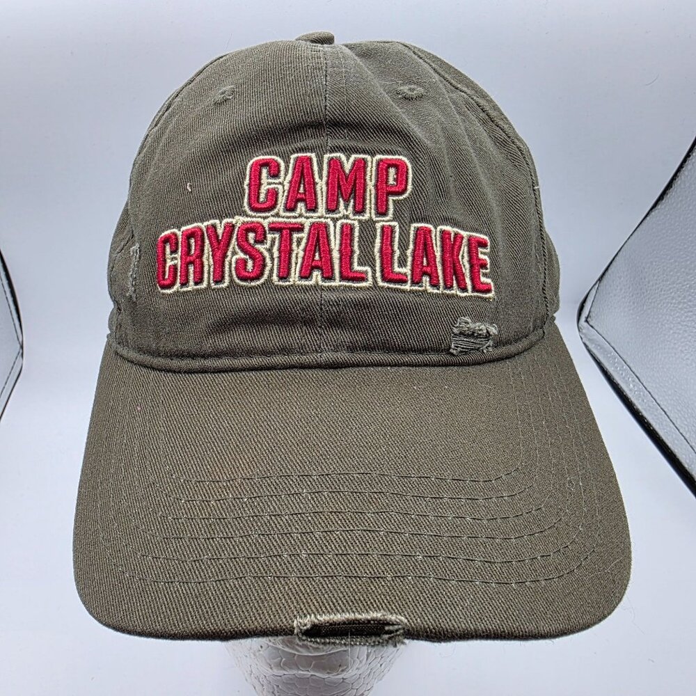 Friday the 13th Camp Crystal Lake Hat Cap Frayed Halloween Moss Green Casual